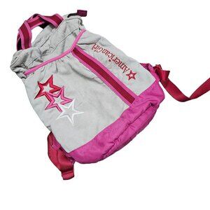 American Girl Pink & Gray Star Corduroy Backpack Zipper Closure Little Girl Toys